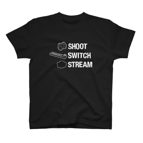 SHOOT, SWITCH, STREAM. Regular Fit T-Shirt