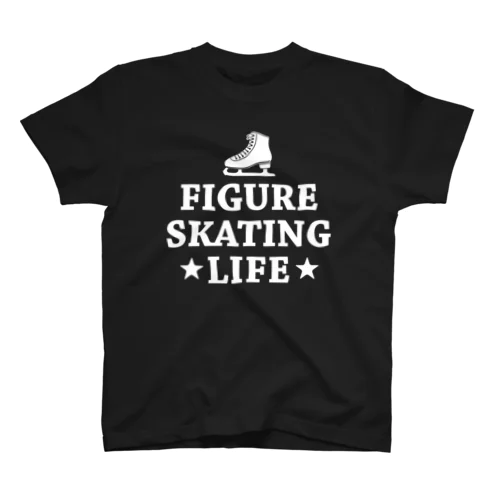 フィギュアスケート・白・figure skating・グッズ・デザイン・フィギアスケート・#Tシャツ・ステップ・スピン・ジャンプ・スケート靴イラスト・技・男子・女子・かっこいい・かわいい・アイスダンス Regular Fit T-Shirt