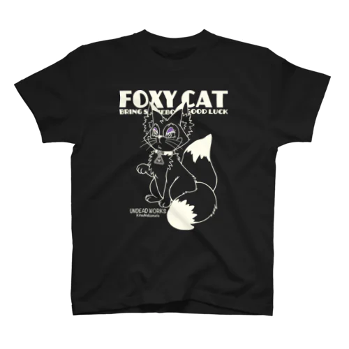 FoxyCatT-BLACK Regular Fit T-Shirt