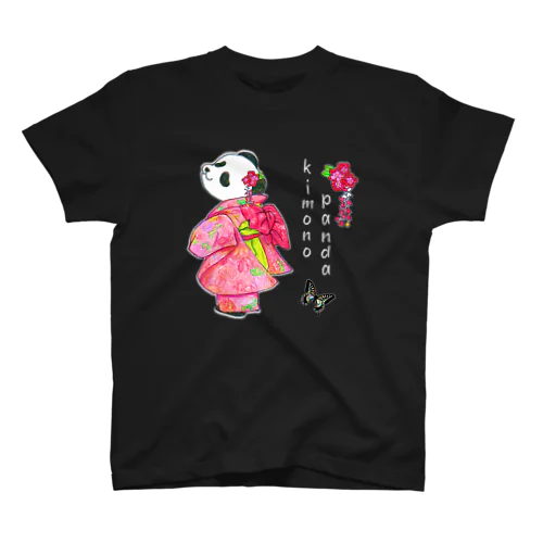 見返りぱんだ　着物パンダ　和服　和柄　振袖 スタンダードTシャツ