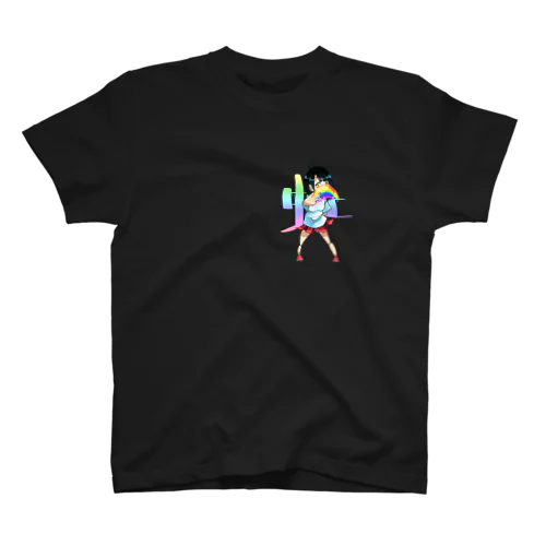 虹　手話と漢字 Regular Fit T-Shirt