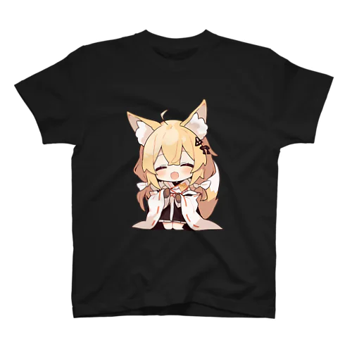 ミコン (Mikon) ver.1 狐の神様、きつね、キツネ スタンダードTシャツ