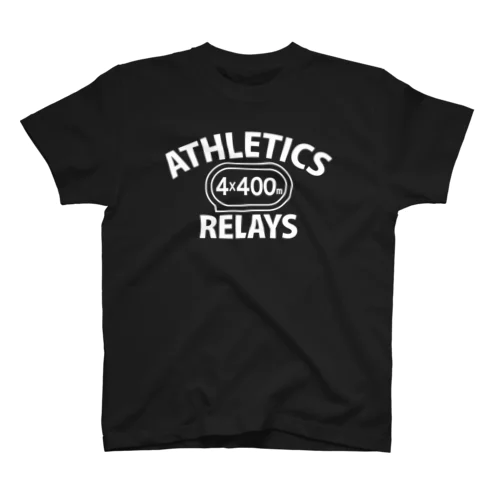 4×400mリレー・白・リレー競走・1600メメートルリレー走・グッズ・オリジナル・デザイン・Tシャツ・陸上部・男子・女子・美男子・美女・かっこいい・かわいい・選手・混合・1600mR・マイルリレー・応援 Regular Fit T-Shirt