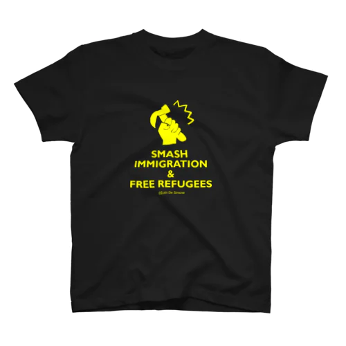 SMASH IMMIGRATION＆FREE REFUGEES-black スタンダードTシャツ