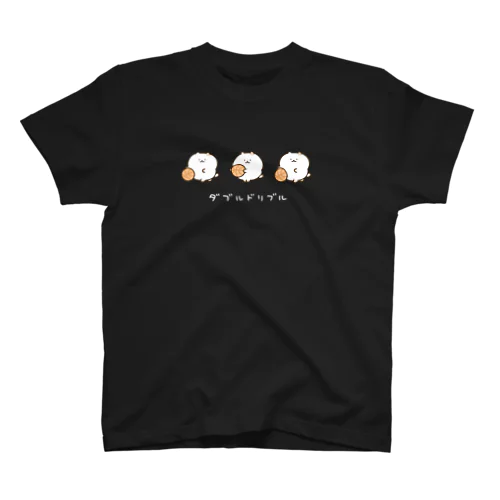 ダブルドリブルねこ（白文字） スタンダードTシャツ