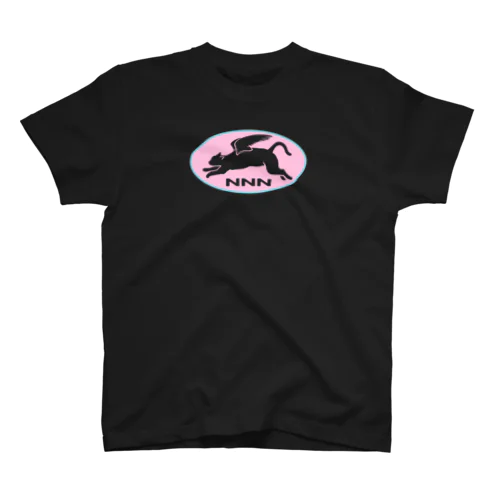 NNN（ねこねこネットワーク）ロゴっぽ。ピンク透明 スタンダードTシャツ