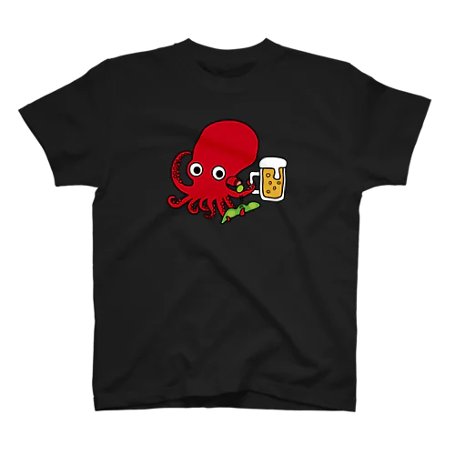 【両面同柄】タコとビールと枝豆 スタンダードTシャツ