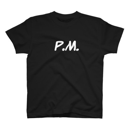 P.M logo（white) Regular Fit T-Shirt