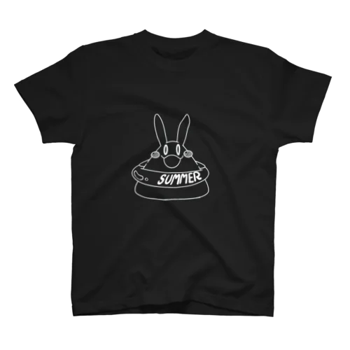 口の大きなウサギSummer（黒Tシャツ） スタンダードTシャツ