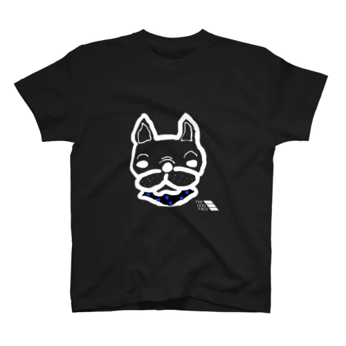 フレンチブルドッグ　THE FACE DOG（黒系） スタンダードTシャツ