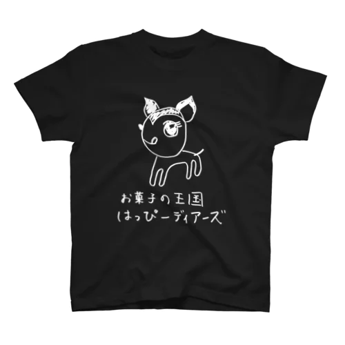 はっぴーちゃんサイングッズ白字 Regular Fit T-Shirt