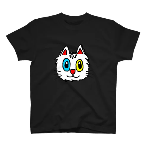 オッドアイの白猫エマメちゃんグッズ スタンダードTシャツ