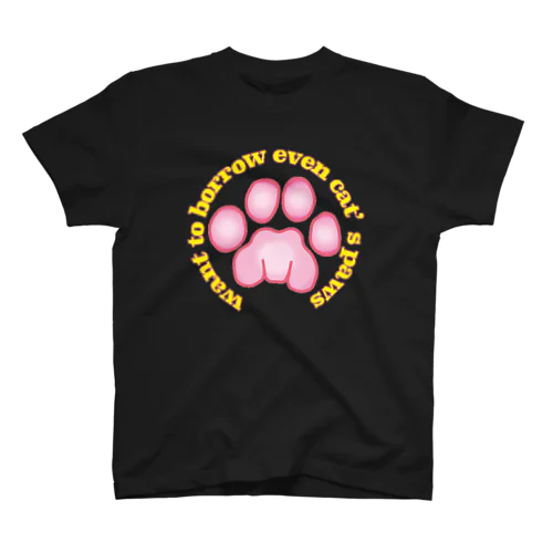 want to borrow even cat’s paws(ニャンコの手を借りたい！) Regular Fit T-Shirt