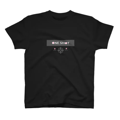 ONE SHOT るきサバ白文字 Regular Fit T-Shirt