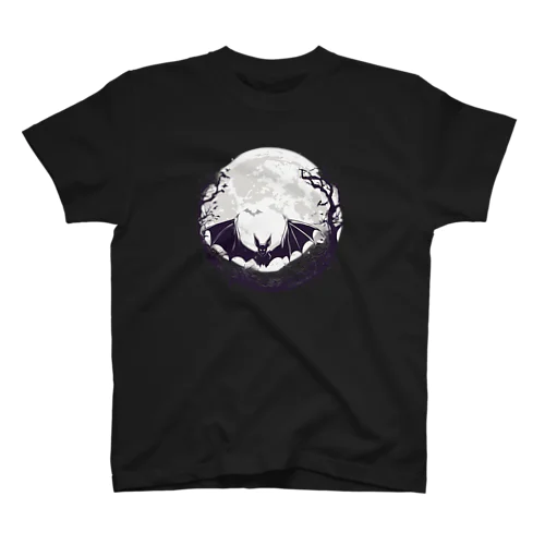 蝙蝠と月「bat and moon」 Regular Fit T-Shirt