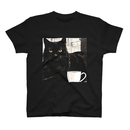 黒猫とコーヒー③ Regular Fit T-Shirt
