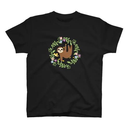 草花が好きなナマケモノ Regular Fit T-Shirt