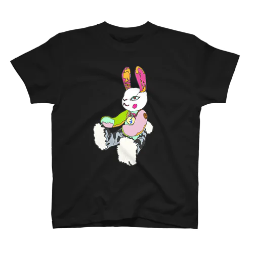 うさぎ星人　春color 　黒、濃色各種 Regular Fit T-Shirt