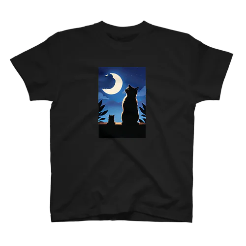 月夜と黒猫 スタンダードTシャツ