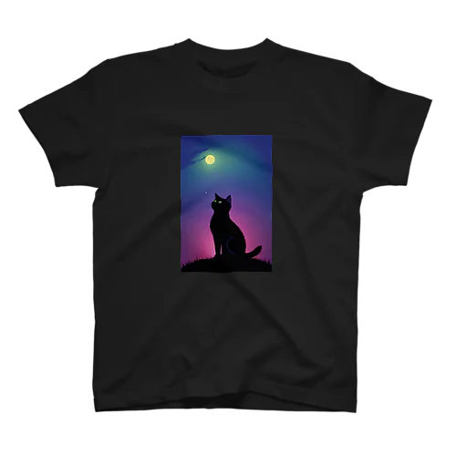 黒猫と不思議な夜 スタンダードTシャツ