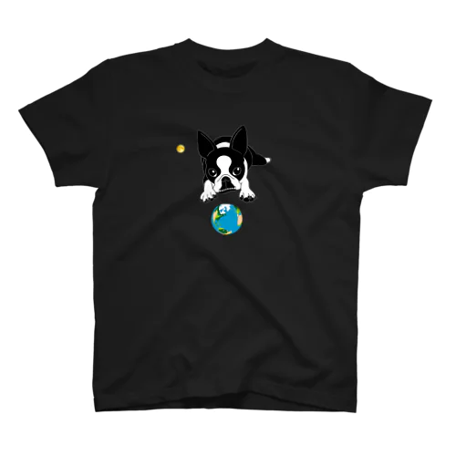 ボストンテリア(地球と月)[v2.8k] スタンダードTシャツ