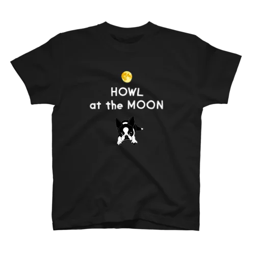 ボストンテリア(HOWL at the MOON ロゴ)[v2.8k] Regular Fit T-Shirt