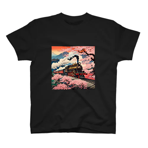 日本の風景:SL 蒸気機関車、 Japanese senery: steam locomotive Regular Fit T-Shirt