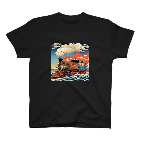 日本の風景:SL 蒸気機関車、Japanese senery:SL Steam locomotive Regular Fit T-Shirt