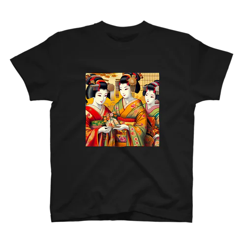 日本の風景:談笑している舞妓さん、Japanese scenery: Maiko chatting スタンダードTシャツ