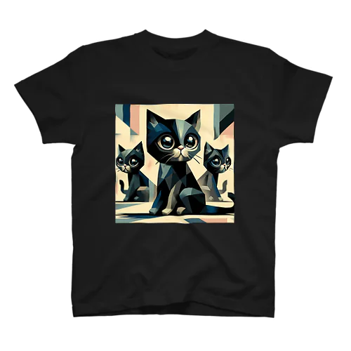 黒猫　キュビズム01 Regular Fit T-Shirt