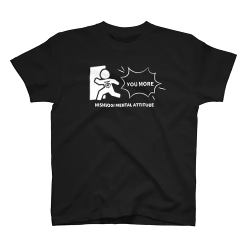 西荻的精神姿勢（白プリント） Regular Fit T-Shirt