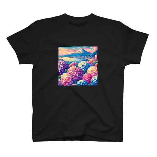 日本の風景:鎌倉の紫陽花、Japanese scenery: Hydrangea in Kamakura スタンダードTシャツ