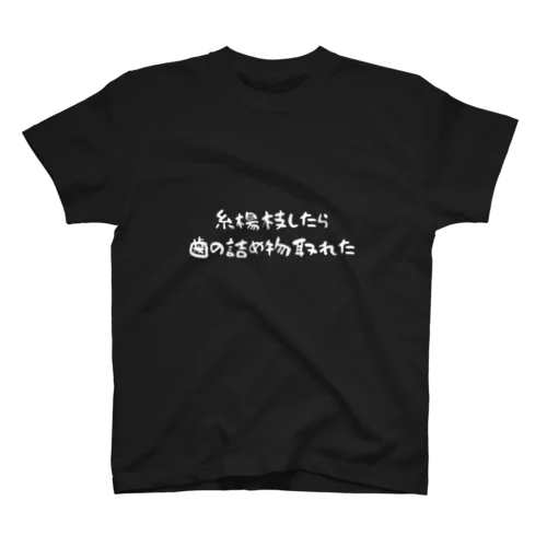 糸楊枝したら歯の詰め物取れた Regular Fit T-Shirt