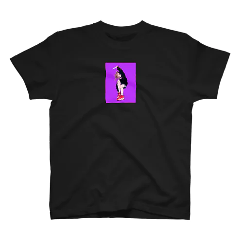 パープル、少女 (purple  girl) Regular Fit T-Shirt
