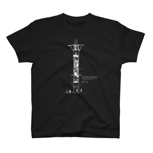 ④建築ドローイングTシャツ（タワー濃色生地） スタンダードTシャツ