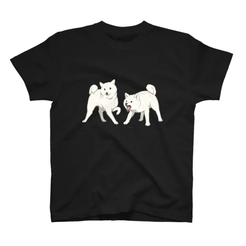 -阿吽- 柴犬(白×白) スタンダードTシャツ