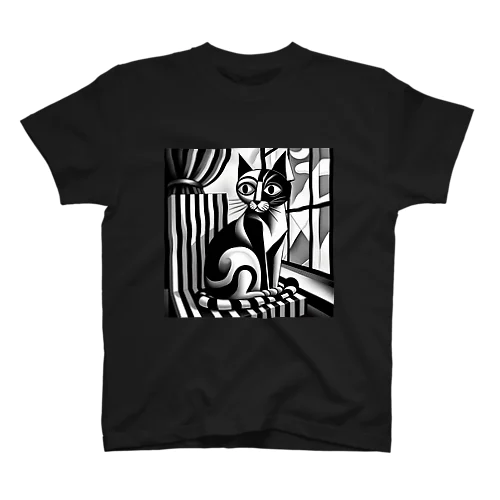 ピカソ風に描かれた猫様　パート2 Regular Fit T-Shirt