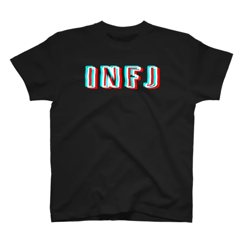 【MBTIシリーズ】INFJ Tシャツ[黒] Regular Fit T-Shirt