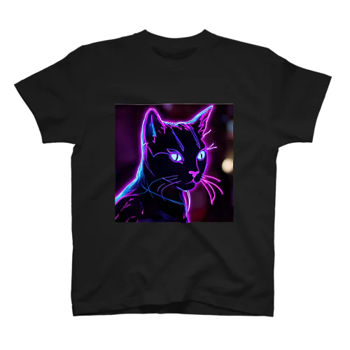 黒猫【ネオン】 スタンダードTシャツ