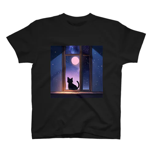ストロベリームーン黒猫 Regular Fit T-Shirt