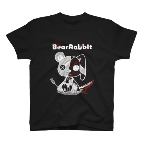 BearRabbit ホワイト血飛沫 スタンダードTシャツ