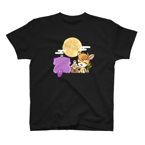 カイくんコンちゃんお月見(2024.9) Regular Fit T-Shirt