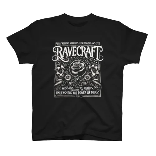 Ravecraft "Weaving Melodies, Crafting Dreams"Black Regular Fit T-Shirt
