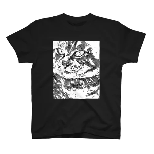 凛々しい猫(モノクロ) Regular Fit T-Shirt