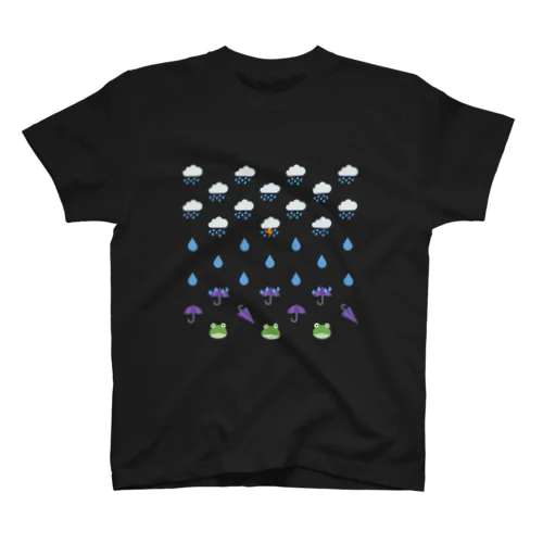 ☔ 絵文字 あめあめふれふれ 🐸 スタンダードTシャツ