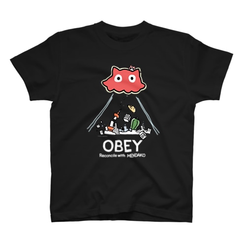 めんだこちゃん OBEY (濃色用) Regular Fit T-Shirt