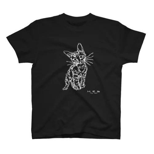 左手で描いたネコ Regular Fit T-Shirt