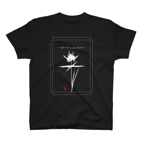 雨音-amane- black 【T-shirt】 Regular Fit T-Shirt