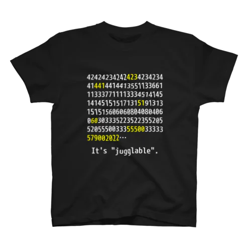 It's "jugglable"黒 スタンダードTシャツ