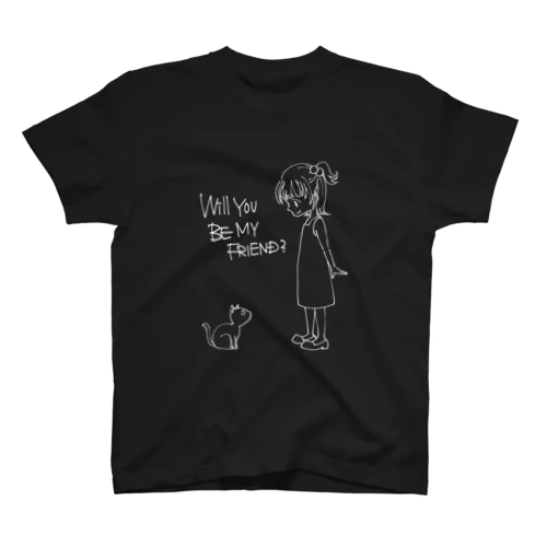 WILL YOU BE MY FRIEND?【白イラストVer】 Regular Fit T-Shirt